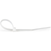 Picture of StarTech.com 4"(10cm) Cable Ties - 1/16"(2mm) wide, 7/8"(22mm) Bundle Diameter, 18lb(8kg) Tensile Strength, Nylon Self Locking Zip Ties with Curved Tip - 94V-2/UL Listed, 100 Pack - White
