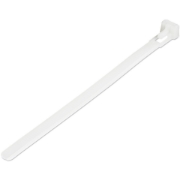 Picture of StarTech.com 6"(15cm) Reusable Cable Ties - 1/4"(7mm) wide, 1-3/8"(35mm) Bundle Dia. 50lb(22kg) Tensile Strength, Releasable Nylon Ties, Indoor/Outdoor, 94V-2/UL Listed, 100 Pack - White