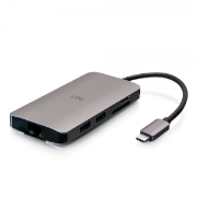 Picture of C2G USB-C 8-in-1 Mini Dock with HDMI, 2x USB-A, Ethernet, SD Card Reader, and USB-C Power Delivery up to 100W - 4K 30Hz