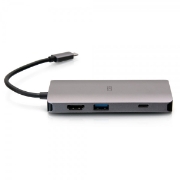 Picture of C2G USB-C 8-in-1 Mini Dock with HDMI, 2x USB-A, Ethernet, SD Card Reader, and USB-C Power Delivery up to 100W - 4K 30Hz