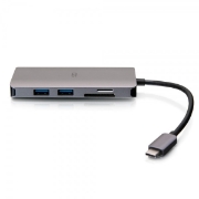 Picture of C2G USB-C 8-in-1 Mini Dock with HDMI, 2x USB-A, Ethernet, SD Card Reader, and USB-C Power Delivery up to 100W - 4K 30Hz