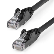 Picture of StarTech.com 5m CAT6 Ethernet Cable - LSZH (Low Smoke Zero Halogen) - 10 Gigabit 650MHz 100W PoE RJ45 10GbE UTP Network Patch Cord Snagless with Strain Relief - Black, CAT 6, ETL Verified, 24AWG