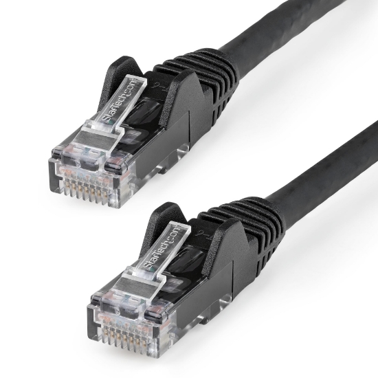 Picture of StarTech.com 5m CAT6 Ethernet Cable - LSZH (Low Smoke Zero Halogen) - 10 Gigabit 650MHz 100W PoE RJ45 10GbE UTP Network Patch Cord Snagless with Strain Relief - Black, CAT 6, ETL Verified, 24AWG