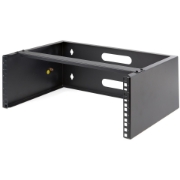 Picture of StarTech.com 4U Wall Mount Network Rack - 14 Inch Deep (Low Profile) - 19" Patch Panel Bracket for Shallow Server and IT Equipment, Network Switches - 44lbs/20kg Weight Capacity, Black
