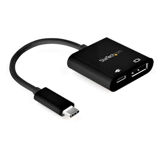 Picture of StarTech.com USB C to DisplayPort Adapter with Power Delivery - 8K 60Hz /4K 120Hz USB Type C to DP 1.4 Video Converter w/ 60W PD Pass-Through Charging - HBR3 - Thunderbolt 3 Compatible