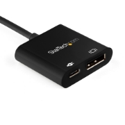 Picture of StarTech.com USB C to DisplayPort Adapter with Power Delivery - 8K 60Hz /4K 120Hz USB Type C to DP 1.4 Video Converter w/ 60W PD Pass-Through Charging - HBR3 - Thunderbolt 3 Compatible