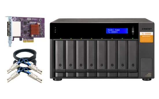 Picture of QNAP TL-D800S storage drive enclosure HDD/SSD enclosure Black, Grey 2.5/3.5"