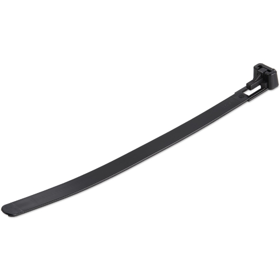 Picture of StarTech.com 6"(15cm) Reusable Cable Ties - 1/4"(7mm) wide, 1-3/8"(35mm) Bundle Dia. 50lb(22kg) Tensile Strength, Releasable Nylon Ties, Indoor/Outdoor, 94V-2/UL Listed, 100 Pack - Black