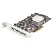 Picture of StarTech.com 4-Port USB PCIe Card - 10Gbps USB 3.1/3.2 Gen 2 Type-A PCI Express Expansion Card with 2 Controllers - 4x USB-A - USB PCIe Add-On Adapter Card - Windows/Mac/Linux