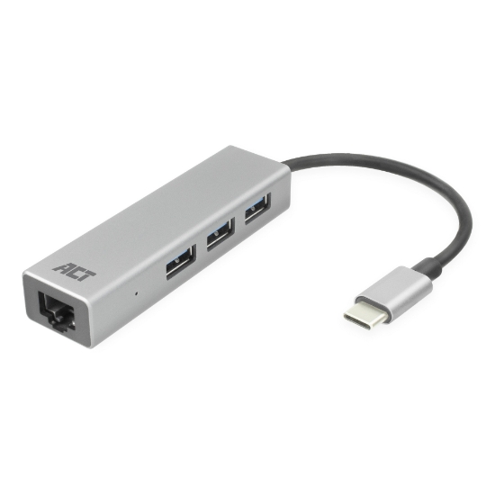 Picture of ACT USB-C hub 3.0, 3x USB-A, Gigabit ethernet