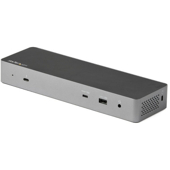 Picture of StarTech.com Thunderbolt 3 Dock w/ USB-C Host Compatibility - Dual 4K 60Hz DisplayPort 1.4 or Dual HDMI Monitors - Single 8K - TB3/USB-C Laptop Docking Station - 96W PD, 5xUSB - 10Gbps