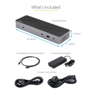 Picture of StarTech.com Thunderbolt 3 Dock w/ USB-C Host Compatibility - Dual 4K 60Hz DisplayPort 1.4 or Dual HDMI Monitors - Single 8K - TB3/USB-C Laptop Docking Station - 96W PD, 5xUSB - 10Gbps