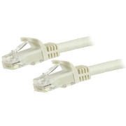 Picture of StarTech.com 1.5m CAT6 Ethernet Cable - White CAT 6 Gigabit Ethernet Wire -650MHz 100W PoE RJ45 UTP Network/Patch Cord Snagless w/Strain Relief Fluke Tested/Wiring is UL Certified/TIA