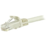 Picture of StarTech.com 1.5m CAT6 Ethernet Cable - White CAT 6 Gigabit Ethernet Wire -650MHz 100W PoE RJ45 UTP Network/Patch Cord Snagless w/Strain Relief Fluke Tested/Wiring is UL Certified/TIA