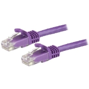 Picture of StarTech.com 1.5m CAT6 Ethernet Cable - Purple CAT 6 Gigabit Ethernet Wire -650MHz 100W PoE RJ45 UTP Network/Patch Cord Snagless w/Strain Relief Fluke Tested/Wiring is UL Certified/TIA