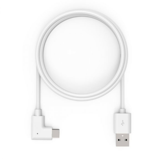 Picture of Compulocks 6ft 2.0 USB-A to 90-Degree USB-C Charging Cable Right Angle White