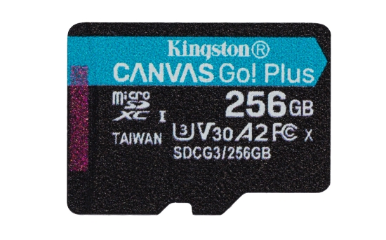 Picture of Kingston Technology Canvas Go! Plus 256GB microSDXC Canvas Go Plus 170R A2 U3 V30 Single Pack w/o ADP