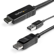 Picture of StarTech.com 2m (6ft) HDMI to DisplayPort Cable 4K 30Hz - Active HDMI 1.4 to DP 1.2 Adapter Converter Cable with Audio - USB Powered - Mac & Windows - HDMI Laptop to DP Monitor - Male/Male