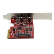 Picture of StarTech.com 2-Port USB 3.2 Gen 2 PCIe Card, USB-C 10Gbps SuperSpeed PCI Express 3.0 x4 Controller Card, USB Type-C Adapter Card, Data Only, Windows/macOS/Linux, TAA