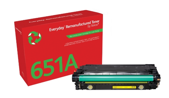 Picture of Everyday ™ Yellow Remanufactured Toner by Xerox compatible with HP 651A 650A 307A (CE342A/CE272A/CE742A), Standard capacity