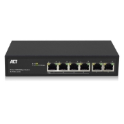 Picture of ACT 6 port, network switch, 10/100Mbps. 4x PoE+ (30W) port