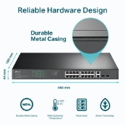 Picture of TP-Link 18-Port Gigabit Rackmount Switch with 16 PoE+