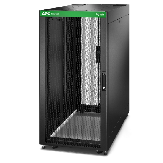 Picture of APC Easy Rack, 24U, Black, With Roof, Castors, Feet, 4 Brackets, and Side Panels, No Bottom, 1198H x 600W x 1000D mm