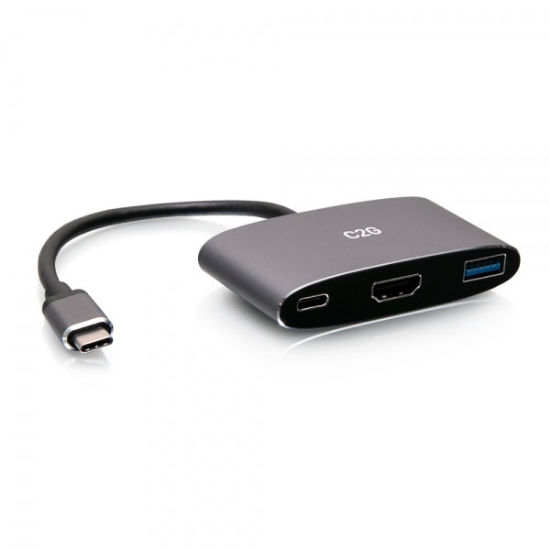 Picture of C2G USB-C 3-in-1 Mini Dock with HDMI, USB-A, and USB-C Power Delivery up to 100W - 4K 60Hz