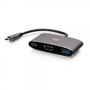 Picture of C2G USB-C 3-in-1 Mini Dock with HDMI, USB-A, and USB-C Power Delivery up to 100W - 4K 60Hz