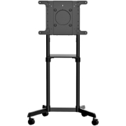 Picture of StarTech.com Mobile TV Cart - Portable Rolling TV Stand for 37-70" VESA Display (154lb/70kg) - TV Stand w/Shelf & Storage Compartment - Rotate/Tilt Display - Universal TV Mount on Wheels