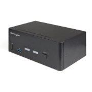 Picture of StarTech.com 2 Port Dual Monitor HDMI KVM Switch - 4K 60Hz Ultra HD HDR - Desktop 4K HDMI 2.0 KVM Switch with 2 Port USB 3.0 Hub (5Gbps) & 4x USB 2.0 HID, Audio - Hotkey Switching - TAA