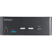 Picture of StarTech.com 2 Port Dual Monitor HDMI KVM Switch - 4K 60Hz Ultra HD HDR - Desktop 4K HDMI 2.0 KVM Switch with 2 Port USB 3.0 Hub (5Gbps) & 4x USB 2.0 HID, Audio - Hotkey Switching - TAA