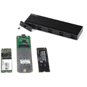 Picture of StarTech.com USB-C 10Gbps to M.2 NVMe or M.2 SATA SSD Enclosure - Portable External M.2 PCIe/SATA NGFF SSD Aluminum Case - USB Type-C & USB-A Host Cables - Supports 2230/2242/2260/2280