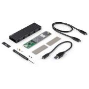 Picture of StarTech.com USB-C 10Gbps to M.2 NVMe or M.2 SATA SSD Enclosure - Portable External M.2 PCIe/SATA NGFF SSD Aluminum Case - USB Type-C & USB-A Host Cables - Supports 2230/2242/2260/2280