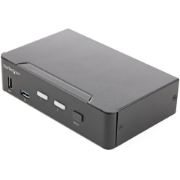 Picture of StarTech.com 2 Port HDMI KVM Switch - Single Monitor 4K 60Hz Ultra HD HDR - Desktop HDMI 2.0 KVM Switch with 2 Port USB 3.0 Hub (5Gbps) and 4x USB 2.0 HID, Audio - Hotkey Switching - TAA