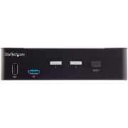 Picture of StarTech.com 2 Port HDMI KVM Switch - Single Monitor 4K 60Hz Ultra HD HDR - Desktop HDMI 2.0 KVM Switch with 2 Port USB 3.0 Hub (5Gbps) and 4x USB 2.0 HID, Audio - Hotkey Switching - TAA