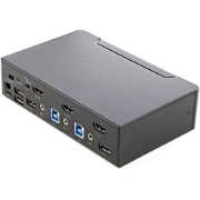 Picture of StarTech.com 2 Port HDMI KVM Switch - Single Monitor 4K 60Hz Ultra HD HDR - Desktop HDMI 2.0 KVM Switch with 2 Port USB 3.0 Hub (5Gbps) and 4x USB 2.0 HID, Audio - Hotkey Switching - TAA