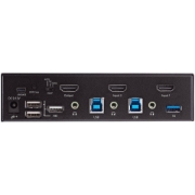 Picture of StarTech.com 2 Port HDMI KVM Switch - Single Monitor 4K 60Hz Ultra HD HDR - Desktop HDMI 2.0 KVM Switch with 2 Port USB 3.0 Hub (5Gbps) and 4x USB 2.0 HID, Audio - Hotkey Switching - TAA