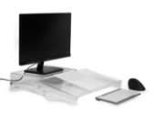 Picture of BakkerElkhuizen Q-riser 110 61 cm (24") Desk Transparent