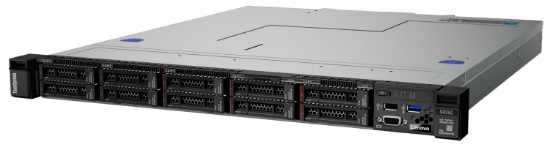 Picture of Lenovo ThinkSystem SR250 server 0 GB Rack (1U) Intel Xeon E E-2224 3.4 GHz 8 GB DDR4-SDRAM 450 W