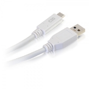 Picture of C2G 0.9m USB-C® to USB-A SuperSpeed USB 5Gbps Cable M/M - White