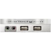 Picture of StarTech.com Desk Mount Dual Monitor Arm with USB & Audio - Desk Clamp VESA Mount for up to 32 inch Displays - 2x USB, 2x 3.5mm audio - Ergonomic Full Motion Dual Monitor Arm - Silver