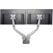 Picture of StarTech.com Desk Mount Dual Monitor Arm with USB & Audio - Desk Clamp VESA Mount for up to 32 inch Displays - 2x USB, 2x 3.5mm audio - Ergonomic Full Motion Dual Monitor Arm - Silver