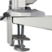 Picture of StarTech.com Desk Mount Dual Monitor Arm with USB & Audio - Desk Clamp VESA Mount for up to 32 inch Displays - 2x USB, 2x 3.5mm audio - Ergonomic Full Motion Dual Monitor Arm - Silver