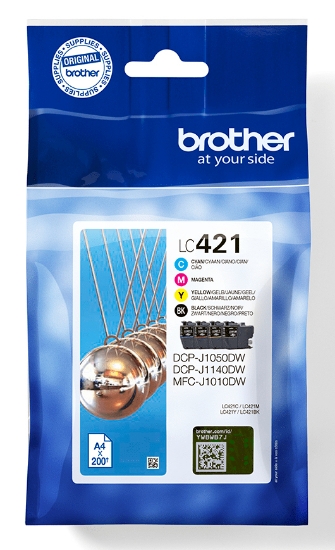 Picture of Brother LC421VALDR ink cartridge 4 pc(s) Original Black, Cyan, Magenta, Yellow