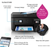 Picture of Epson EcoTank ET-4800 Inkjet A4 5760 x 1440 DPI 33 ppm Wi-Fi