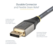 Picture of StarTech.com 6ft (2m) VESA Certified DisplayPort 1.4 Cable - 8K 60Hz HDR10 - Ultra HD 4K 120Hz Video - DP 1.4 Cable / Cord - For Monitors/Displays - DisplayPort to DisplayPort Cable - M/M