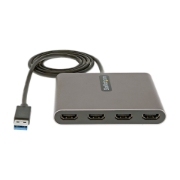 Picture of StarTech.com USB 3.0 to Quad HDMI Adapter, USB to 4x HDMI Monitor Converter for Windows (no support for macOS/ChromeOS/Linux) - TAA