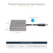 Picture of StarTech.com USB 3.0 to Quad HDMI Adapter, USB to 4x HDMI Monitor Converter for Windows (no support for macOS/ChromeOS/Linux) - TAA