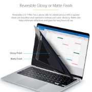 Picture of StarTech.com Laptop Privacy Screen for 13 inch MacBook Pro & MacBook Air - Magnetic Removable Security Filter - Blue Light Reducing Screen Protector 16:10 - Matte/Glossy - +/-30 Degree